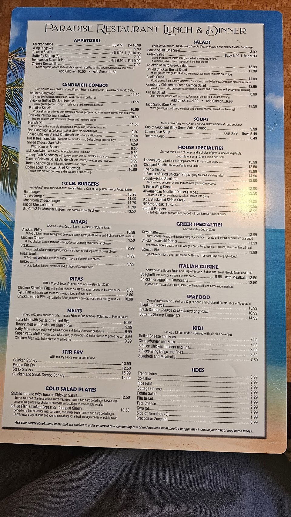 American breakfast favorites with generous portions.